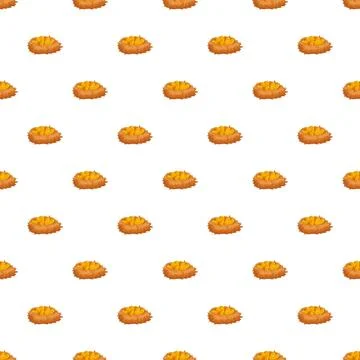 Bird nests with eggs seamless pattern background 스톡 일러스트