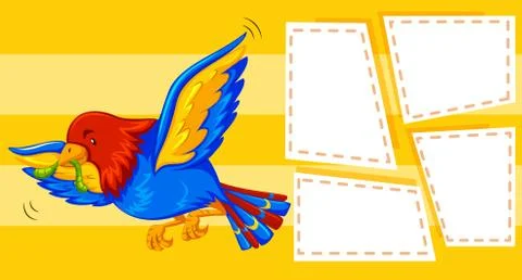A bird on note template Stockillustratie