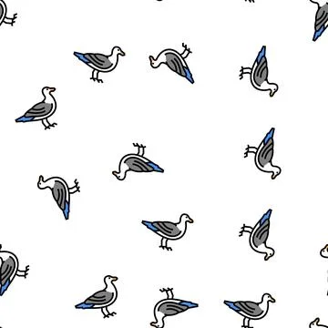 Bird ocean vector seamless pattern 스톡 일러스트
