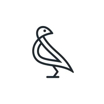 Bird outline icon Illustrazione stock