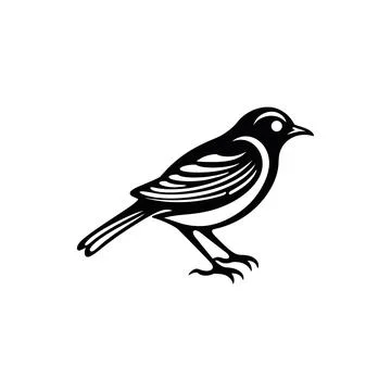 Bird outline sketch vector linear for coloring Stock Illustration