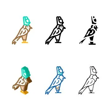Bird pack egypt color icon vector Stock Illustration