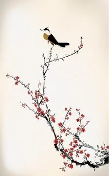 Bird painting Stock Illustration