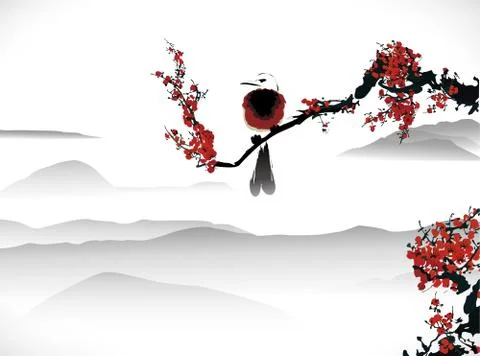 Bird painting Stock Illustration