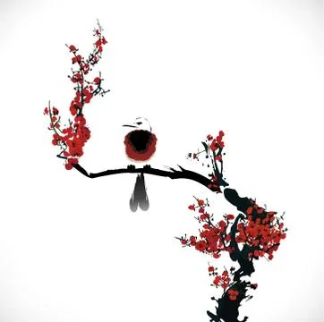 Bird painting Stock Illustration