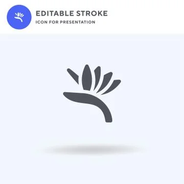 Bird Of Paradise icon vector, filled flat sign, solid pictogram isolated on Stock Illustration