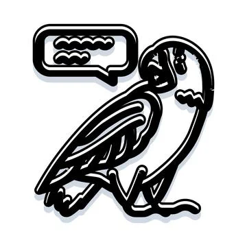 Bird parrot concept with speech bubble communication 스톡 일러스트
