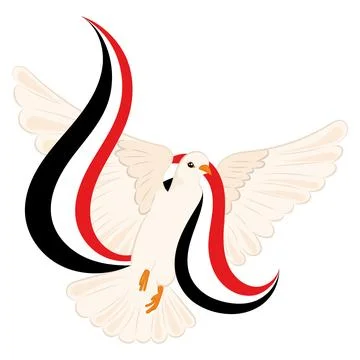 Bird of peace with flag of Egypt Vector Stock Illustration