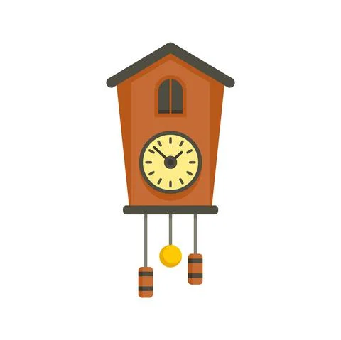 Bird pendulum clock icon flat isolated vector 스톡 일러스트
