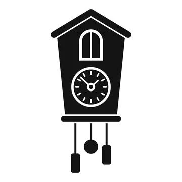 Bird pendulum clock icon, simple style Stock Illustration