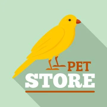 Bird pet store logo, flat style Illustrazione stock