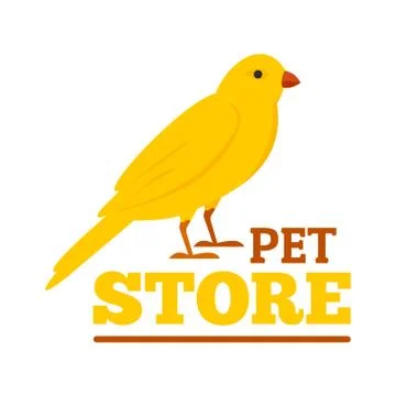 Bird pet store logo, flat style Stock Illustration