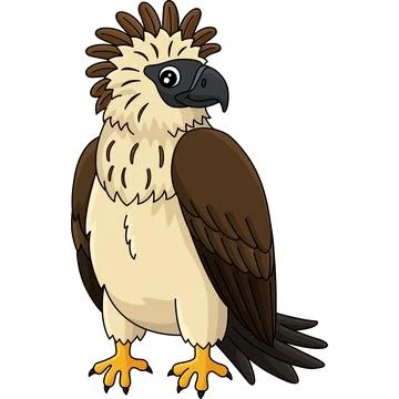 Bird Philippine Eagle Cartoon Colored Clipart Stock Illustration