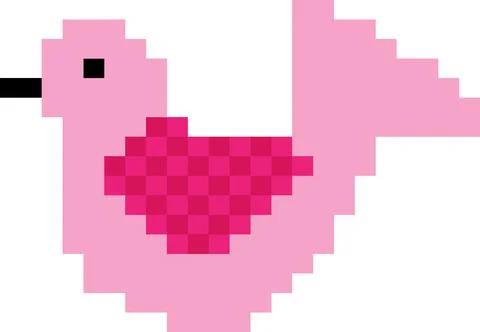 Bird pixel art Vector 스톡 일러스트