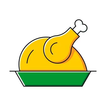 Bird on platter icon Stock Illustration