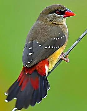 Bird red beak Stock Photos