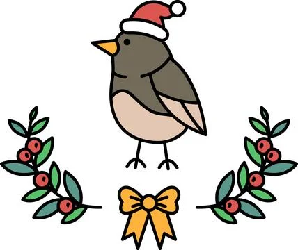 A bird with a red hat Stock Illustration