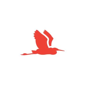 Bird Red Icon On White Background. Red Flat Style Vector Illustration. Illustrazione stock