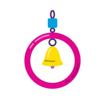 Bird ring with bell toy in flat style 스톡 일러스트