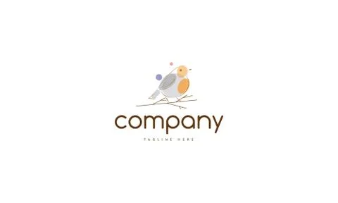 Bird Robyn vector logo image Stock Illustration