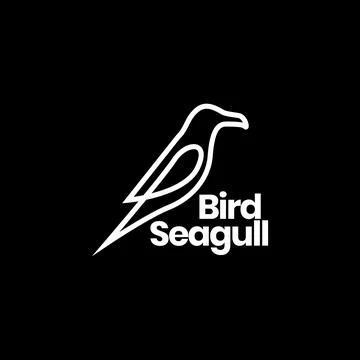 Bird seagull continuous line modern minimal logo design vector Stock-Illustration