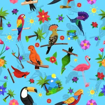 Bird Seamless Pattern 库存插图