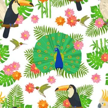 Bird Seamless Pattern Ilustración de archivo