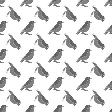 Bird. Seamless pattern for simple backgrounds, textures, and packaging Stock Illustration