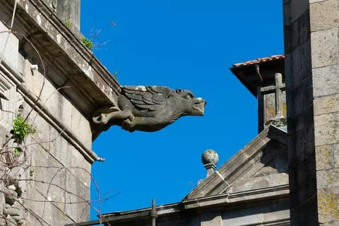A bird shaped gargoyle Foto stock