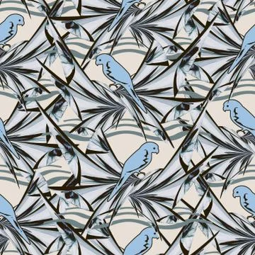Bird shaped parrot seamless pattern design 스톡 일러스트