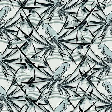 Bird shaped parrot seamless pattern design Illustrazione stock