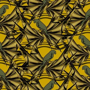 Bird shaped parrot seamless pattern design 스톡 일러스트