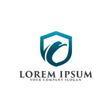 Bird shield logo. security logo design concept template Stock Illustration