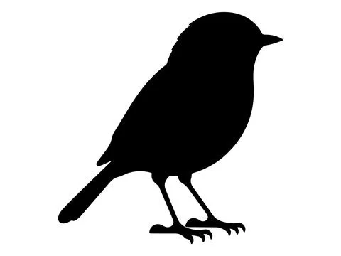 Bird silhouette vector art, logo, icon design black and white イラスト素材