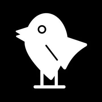 Bird simple vector icon. Black and white illustration of bird. Solid linear icon Stock Illustration