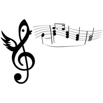 Bird singing Illustrazione stock