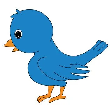 A bird singing on white background Stock Illustration