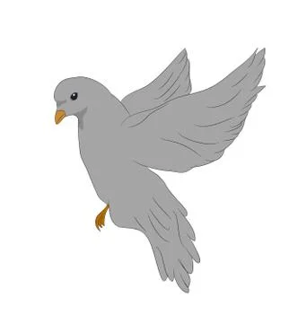 Bird sitting on a branch, vector Stock Illustration