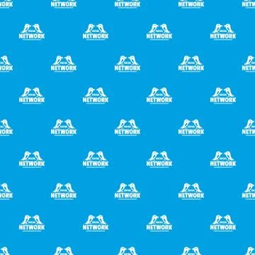 Bird social network pattern vector seamless blue Illustrazione stock