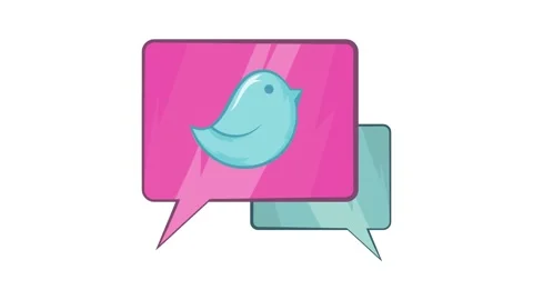 Bird on a speech bubble icon animation Stock Footage 157158852