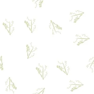 Bird spring glyph seamless pattern Stock Illustration