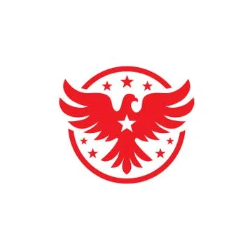 Bird with stars vector logo concept Stock Illustration