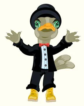 Bird in suit Stock Illustration