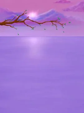 A Bird In A Sunset View Stock Illustration