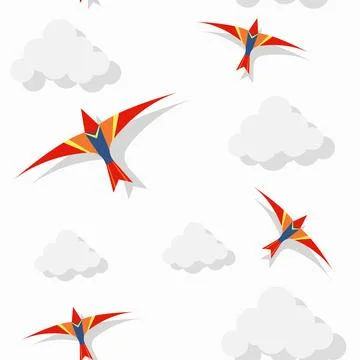 Bird swallow shape wind kite isolated on white background Stock Illustration