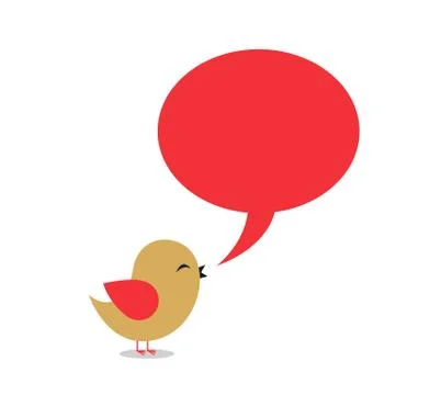 Bird with talking bubble Stock Illustration