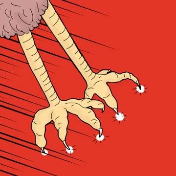 Bird talons over red Stock Illustration