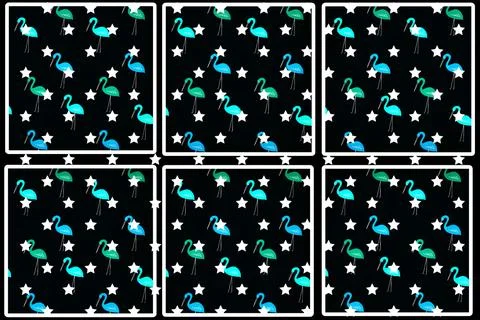 Bird texture withe stars on the black background Stock Illustration