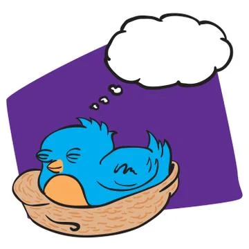 Bird with thought bubble Stock Illustration