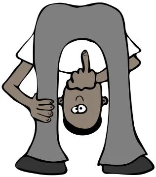 Bird through the legs Stock Illustration